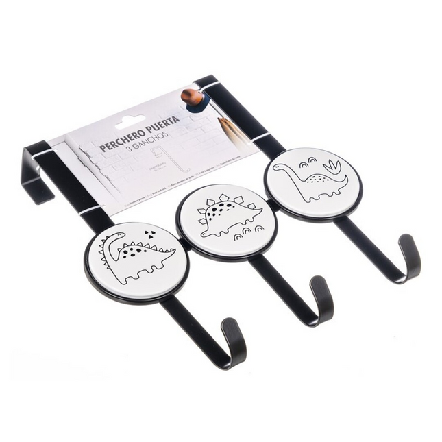 Perchero para Puerta Sin Taladrar, Colgador de Puerta con 3 Ganchos, Perchero de Puerta de Baño Dormitorio, Gancho Puerta Colgador para Baños Armarios Gabinete
