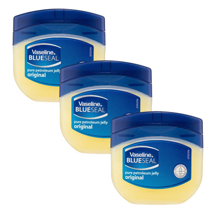Vaseline Pack de 3 Tarros de Blue Seal Original Pure Petroleum Jelly, Vaselin (300 ml en total)