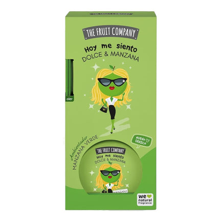 The Fruit Company Ambientador Mikado Manzana Verde 40 ml, Difusor con Varillas para Hogar, 0% Alcohol, con Extractos Naturales, Aroma Fresco y Afrutado, Más de 60 Días
