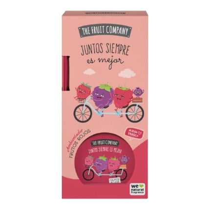 The Fruit Company Ambientador Mikado Frutos Rojos 40 ml, Difusor con Varillas para Hogar, 0% Alcohol, con Extractos Naturales, Aroma a Frambuesa y Bayas, Más de 60 Días