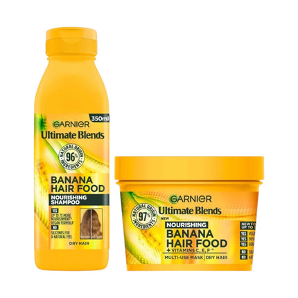 GARNIER Fructis Pack Hair Food Champú + Mascarilla Banana Nutritiva Champús