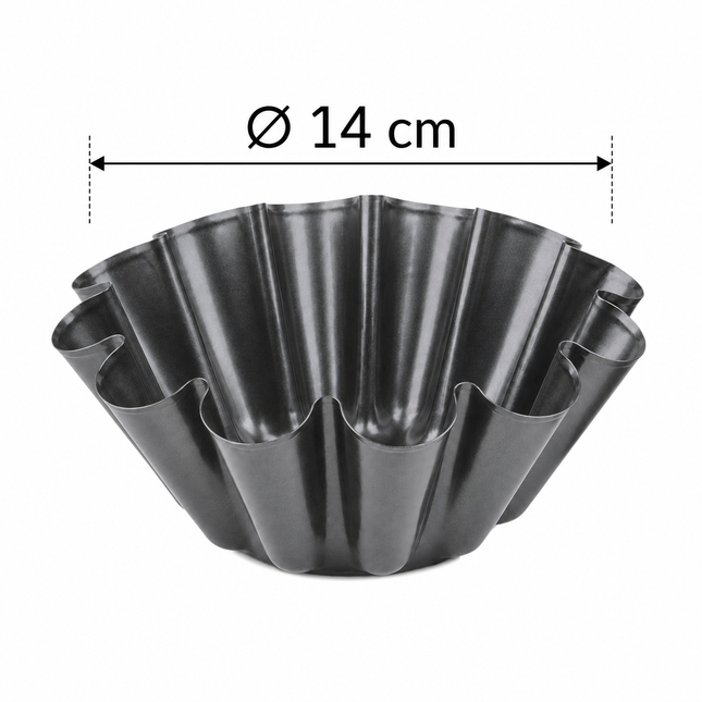 Molde Brioche Metálico Antiadherente Ø14 cm/ Ø18 cm Molde Ondulado para Repostería, Tartas, Bizcochos, Flan, Pan Dulce y Postres