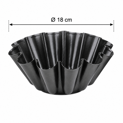 Molde Brioche Metálico Antiadherente Ø14 cm/ Ø18 cm Molde Ondulado para Repostería, Tartas, Bizcochos, Flan, Pan Dulce y Postres