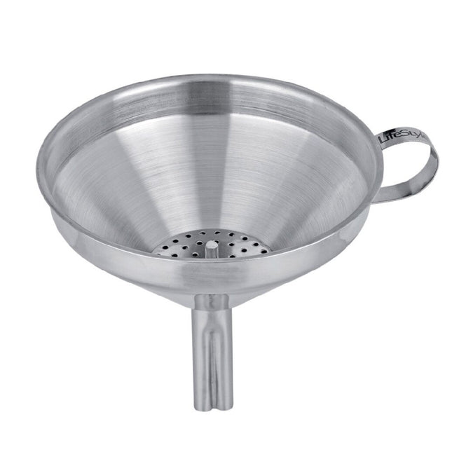 Embudo de Acero Inoxidable Para Aceite de Cocina Embudo de Metal con Fieltro Desmontable Multiusos Embudo de Boca Ancha para Enlatar Herramientas de Cocina