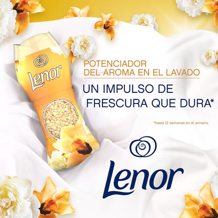 Lenor Classic Orquídea Dorada Perlas de Perfume Potenciador de Fragancia para la Ropa Limpieza Tradicional Aromática y Profunda 195g - El envase puede variar