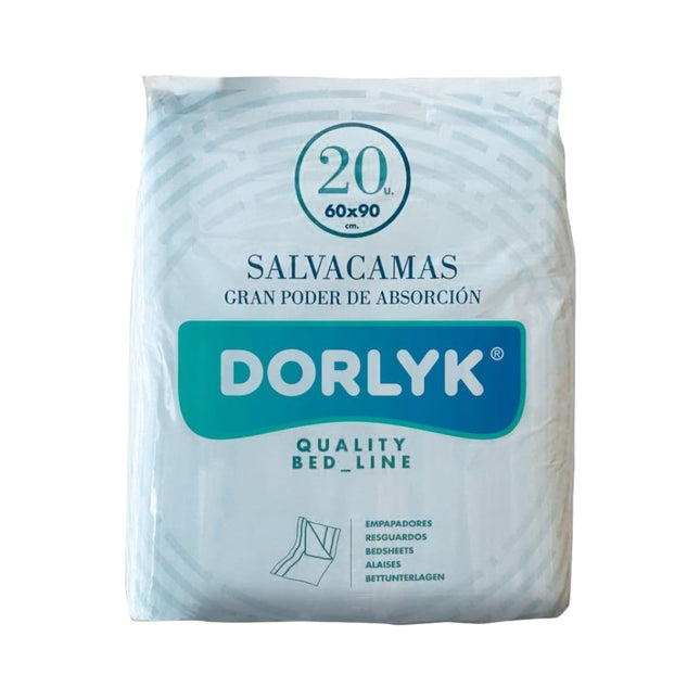 DORLYK Empapador de Cama para Adultos Desechable de 60x90 cm Protector de Colchón, Sillón y Silla de Ruedas Impermeable y Absorbente Salvacamas para Mayores 20 Unidades