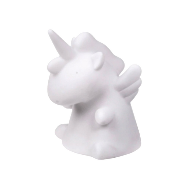 Unicornio de plástico con luz led que cambia de color automáticamente, lámpara de noche para dormitorio