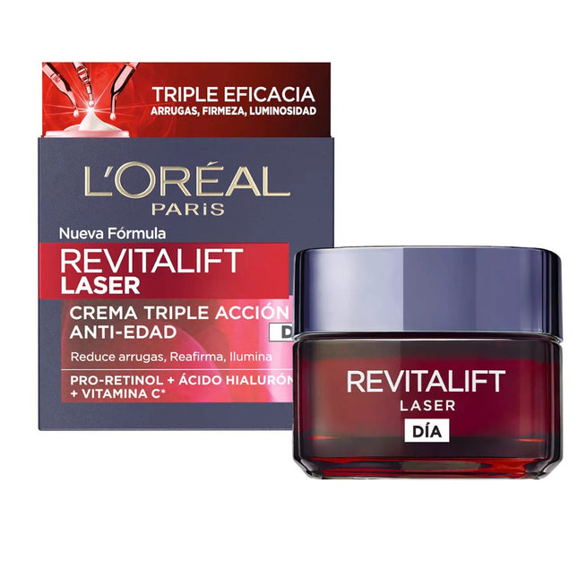 L'ORÉAL PARIS REVITALIFT LASER TRIPLE ACTION day cream Anti-wrinkle and Anti-aging creams - Firming facial treatment - Flash effect 50 ml 