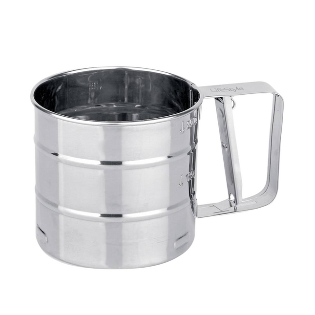 Tamizador de Harina Colador de Taza para Hornear Colador de harina Tamizador para harina y azúcar en polvo Diámetro 10 cm Altura 9,5 cm