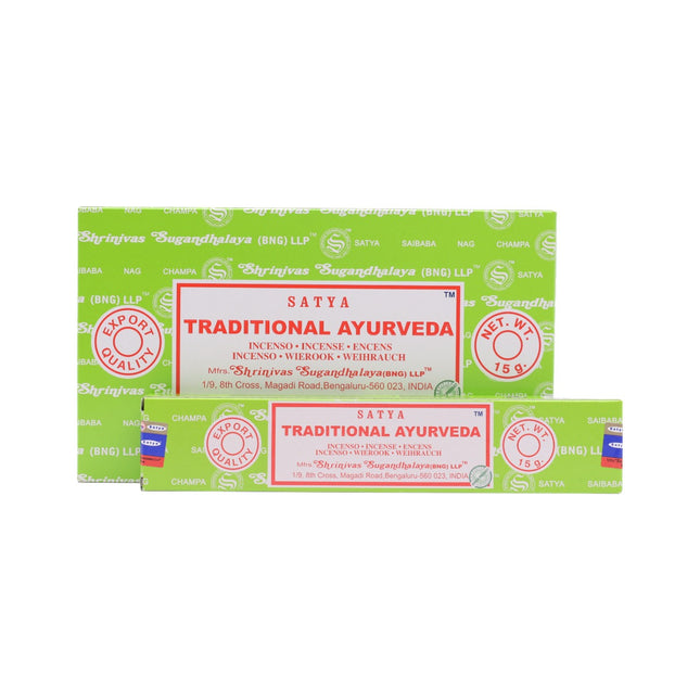 Satya Pack de 12 cajitas 15g de Incienso Traditional Ayurvera