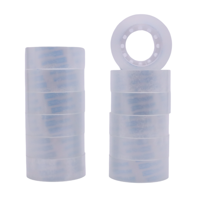 Pack Ahorro Celo Cinta Adhesiva Trasparente Pack 12 Rollos 18mm x 30m Cinta Adhesiva para Uso General para el Colegio Hogar y Oficinas - El envase puede variar