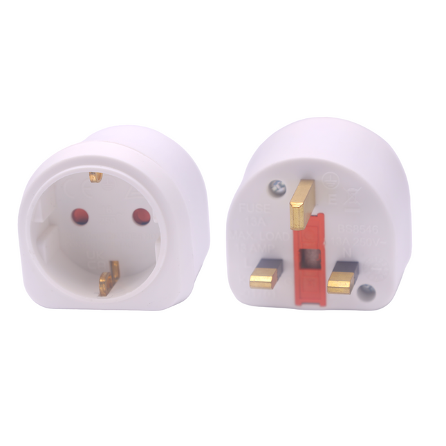 Adaptador Enchufe Ingles UK Inglaterra Adaptador de Viaje Español 2-Pin Europa a 3-Pin Reino Unido RU para Irlanda Escocia Britanico Maldivas Gran Bretaña (Tipo G)