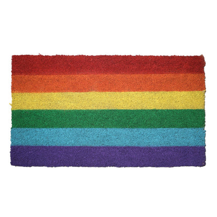 Rainbow Doormat for Home Entrance Door Non-Slip Rubber Base 100% Natural Coconut Fiber Material Home Decoration 40 x 70 cm Original Coconut Fiber Mat 