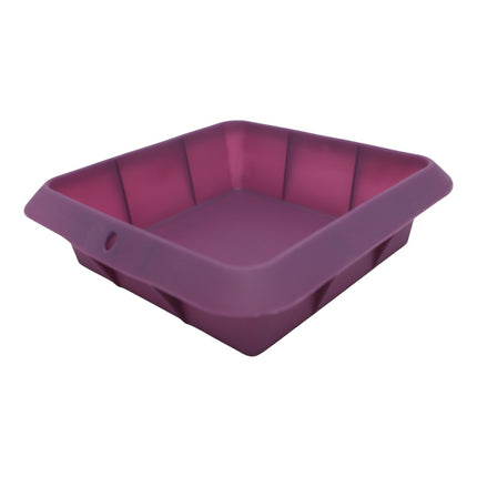 Molde de horno cuadrado de silicona morada que resiste hasta +250º C en el horno para hacer lasaña 23 x 23 x 6,5 cm
