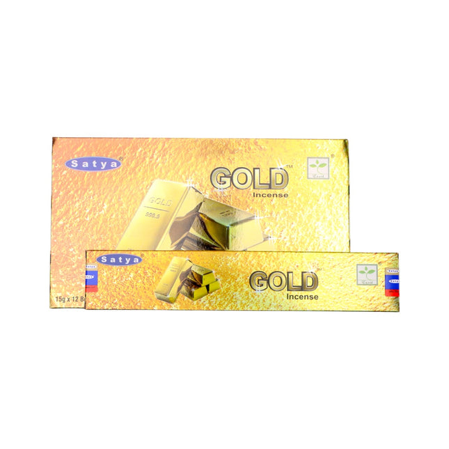 Satya Pack de 12 cajitas 15g de Incienso Gold