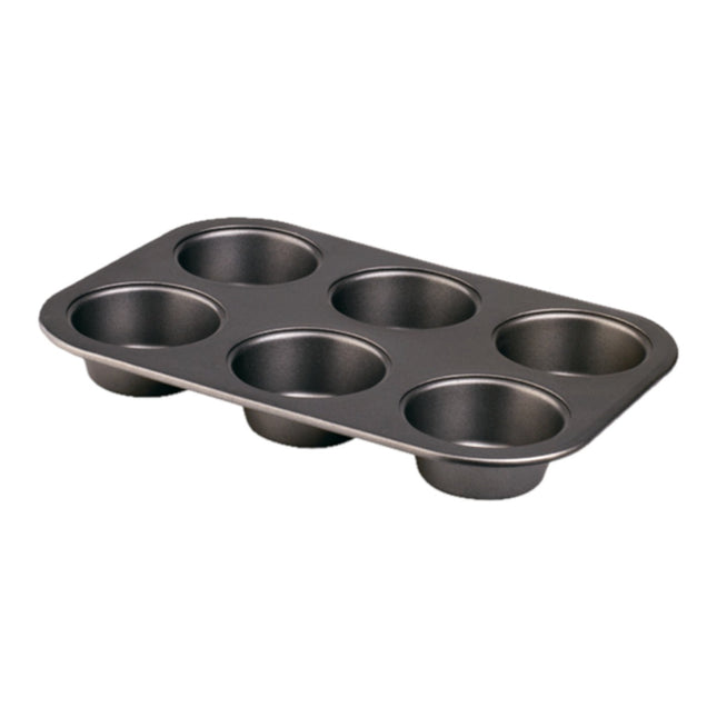 Molde de Horno para Magdalenas, muffins y Cupcakes Bandeja antiadherente de 6 Cavidades Acero al Carbono