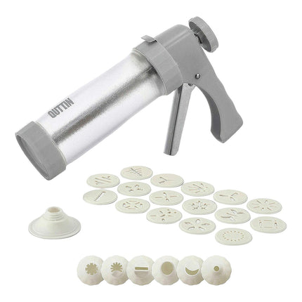 Pistola Manga Pastelera Profesional con 6 Boquillas y 16 Plantillas para Galletas en plástico duro
