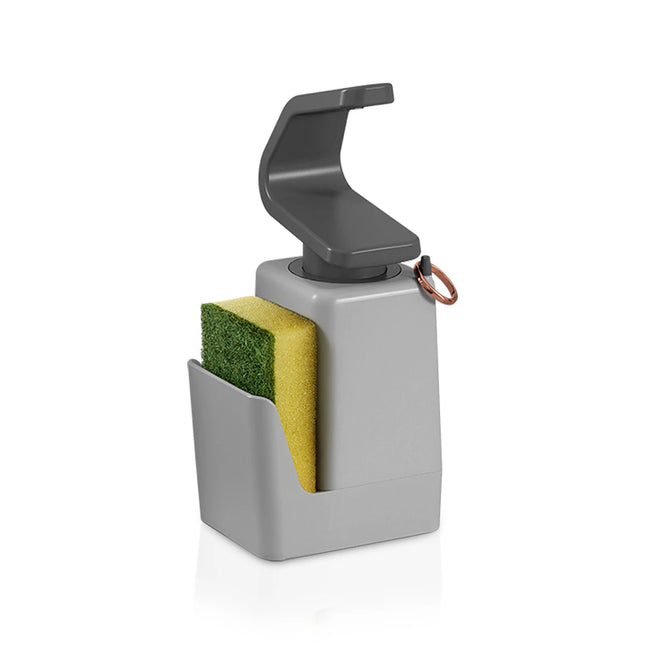 Soap Dispenser SOAP-TEX Soap Dispenser With Scrubber and Ring Hanger You can pour soap with just one hand Non-slip base Sink Organizer Home Kitchen 