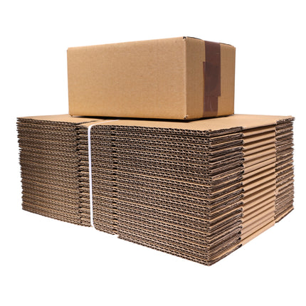 Pack de 20 cajas de cartón kraft 22×15×10 cm, cajas de embalaje rígidas para envío, almacenaje y regalos, cajas de papel (color natural)