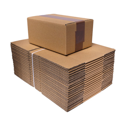 Pack de 20 cajas de cartón kraft 22×15×10 cm, cajas de embalaje rígidas para envío, almacenaje y regalos, cajas de papel (color natural)