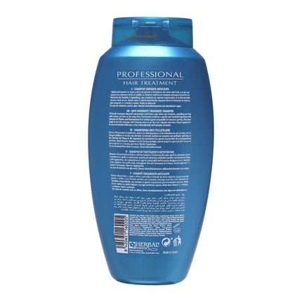 Herbal Professional Hair Treatment Champú Anticaspa 500 ml | Sin Silicona, 0% Parabenos y Colorantes | Con Extractos Naturales de Capuchina y Tomillo para cuero cabelludo limpio