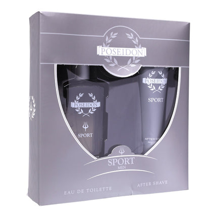 Poseidon Sport Men estuche Eau de Toilette 150 ml + After Shave 100 ml, fragancia masculina fresca amaderada acuática, set de regalo para hombre
