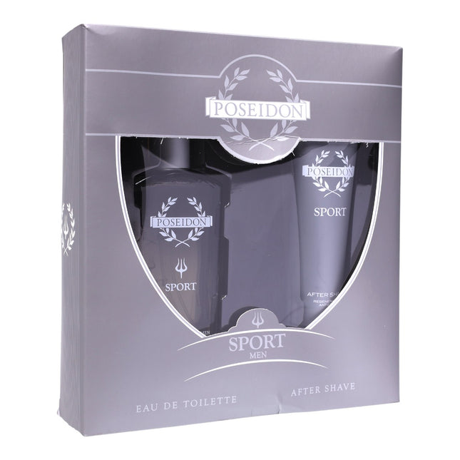 Poseidon Sport Men estuche Eau de Toilette 150 ml + After Shave 100 ml, fragancia masculina fresca amaderada acuática, set de regalo para hombre