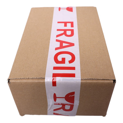 Cinta Adhesiva de Embalaje FRÁGIL, Pack de 24 Rollos, 40 m x 48 mm, Precinto de Señalización Blanco y Rojo para Cajas, Mudanzas, Almacén y Envíos