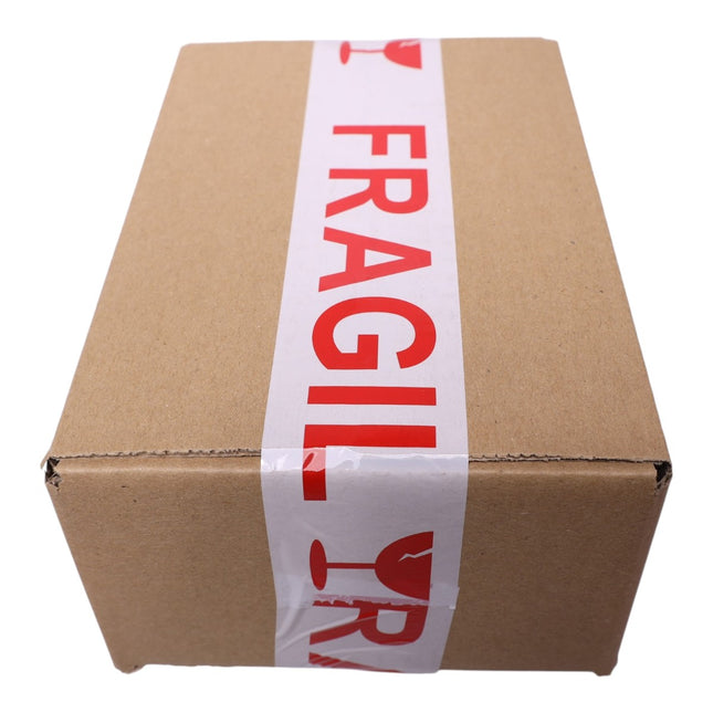 Cinta Adhesiva de Embalaje FRÁGIL, Pack de 24 Rollos, 40 m x 48 mm, Precinto de Señalización Blanco y Rojo para Cajas, Mudanzas, Almacén y Envíos