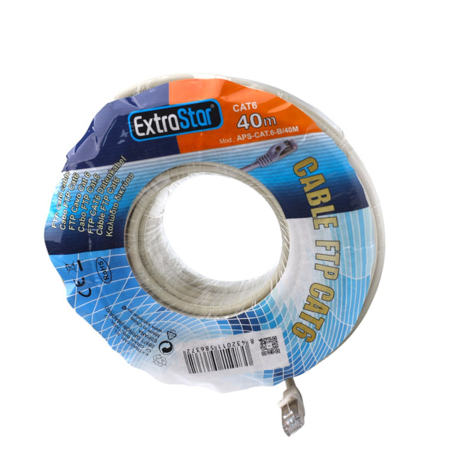 Cable de Red FTP Categoría 6 de 30/40 Metros - Conexión Estable y Rápida