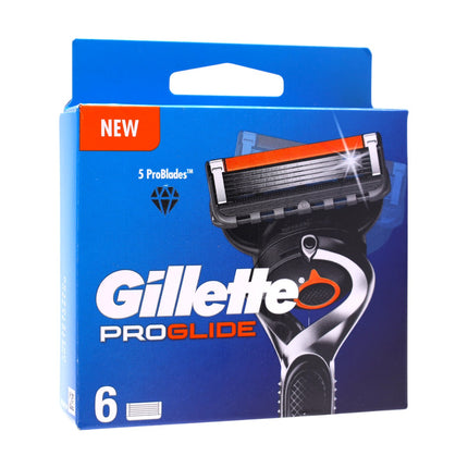 Gillette ProGlide – 6 cuchillas de recambio (cabezal ProGlide), 5 hojas ultrafinas con banda lubricante para afeitado suave y preciso