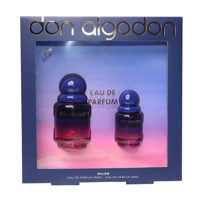 Don Algodon Mujer Eau de Parfum – Estuche Regalo 100 ml + 30 ml | Perfume floral-oriental con Iris, Vainilla Ambarina y Coco