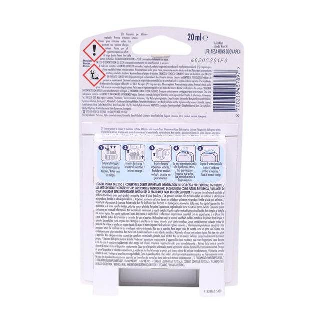 Ambi Pur 3Volution Recambio Ambientador Eléctrico Lavanda 20 ml, 3 Fragancias Complementarias, Hasta 90 Días, Combate Olores y Refresca
