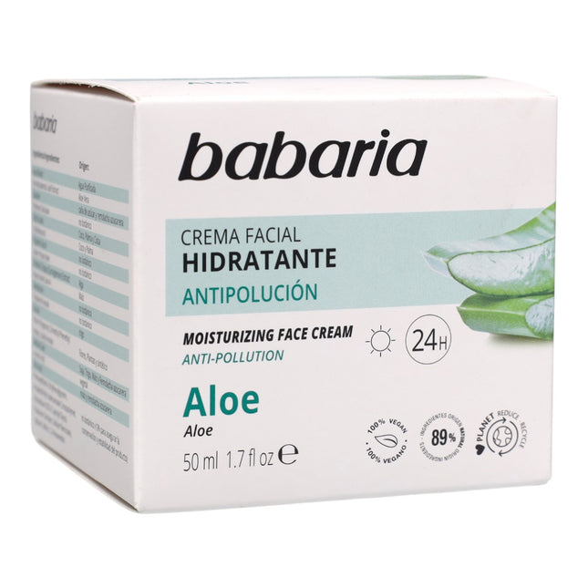 Babaria Crema Facial Hidratante Antipolución con Aloe Vera 50 m