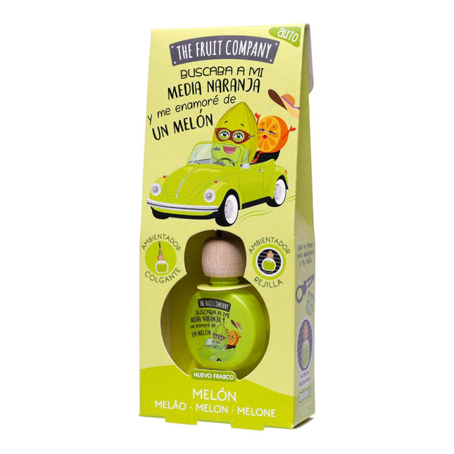 The Fruit Company Ambientador Coche Melón 5ml – Colgante y Rejilla, Aroma Melón Dulce, Larga Duración