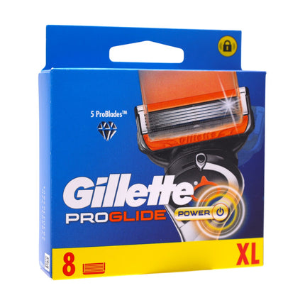 Gillette ProGlide Power – Pack de 8 cuchillas de recambio, 5 hojas y banda lubricante para afeitado suave