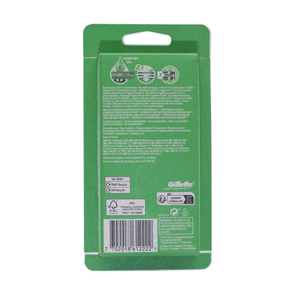 Gillette Sensor3 Sensitive – 8 cuchillas desechables, 3 hojas + banda lubricante ComfortGel, cabezal pivotante para piel sensible