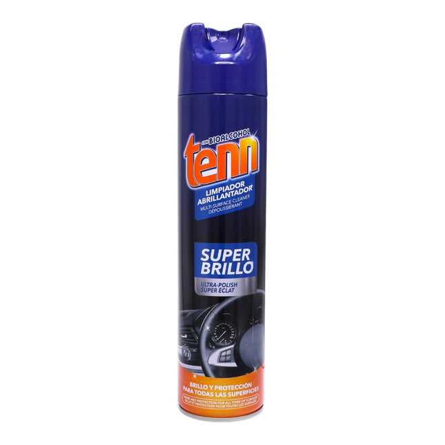 Tenn Limpiador Abrillantador Superbrillo con Bioalcohol, Spray Multisuperficie para Muebles, Electrodomésticos y Salpicaderos, Brillo y Protección, 600 ml