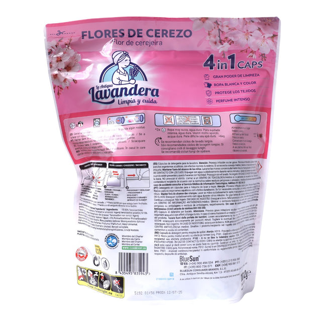 La Antigua Lavandera Detergente en Cápsulas 4 en 1 Flores de Cerezo – 46 Lavados