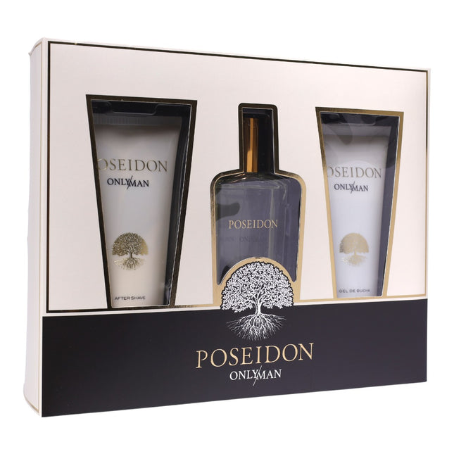 Poseidon Only Man – Estuche Regalo Hombre: Eau de Toilette 100 ml + After Shave 100 ml + Gel de Ducha 100 ml | Set perfume masculino Instituto Español