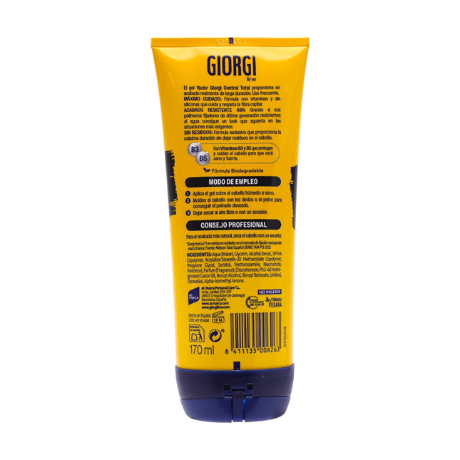 Giorgi Line Control Total Nº5 Gel Fijador 170 ml – Fijación fuerte 48h, sin siliconas, sin residuos