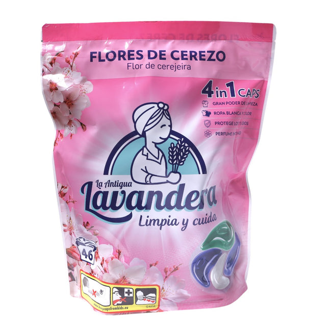 La Antigua Lavandera Detergente en Cápsulas 4 en 1 Flores de Cerezo – 46 Lavados