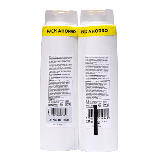 Pantene Pro-V Repara & Protege Champú Pack Ahorro 2×325 ml – Cabello Débil y Dañado