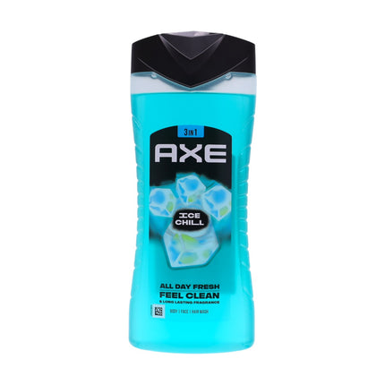 AXE Ice Chill 3-en-1 Gel de Ducha 400 ml – Cuerpo, Cara y Cabello, aroma mentolado-cítrico refrescante, sensación helada