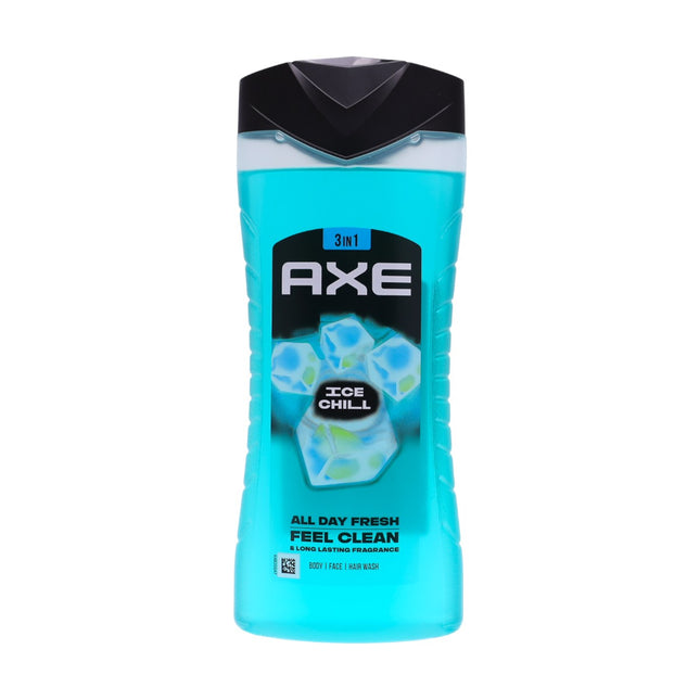 AXE Ice Chill 3-en-1 Gel de Ducha 400 ml – Cuerpo, Cara y Cabello, aroma mentolado-cítrico refrescante, sensación helada
