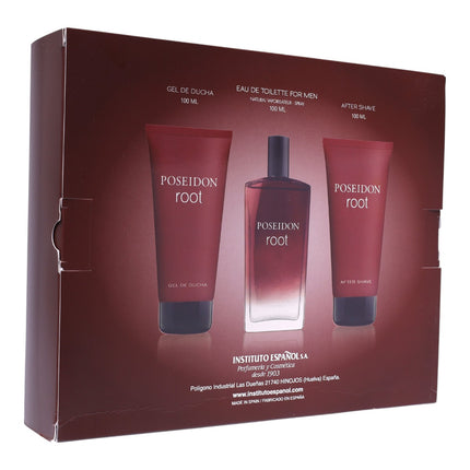 POSEIDON Root Cofre Hombre – Eau de Toilette 100 ml + After Shave 100 ml + Gel de Ducha 100 ml | Estuche Regalo Perfume Masculino de Instituto Español