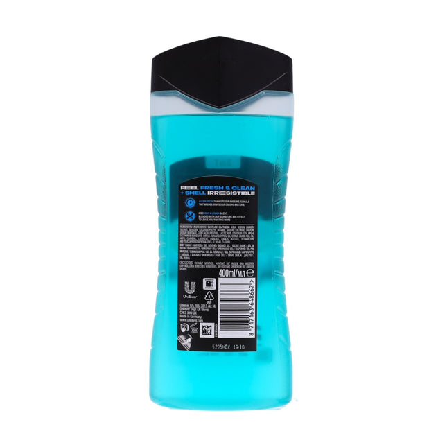 AXE Ice Chill 3-en-1 Gel de Ducha 400 ml – Cuerpo, Cara y Cabello, aroma mentolado-cítrico refrescante, sensación helada