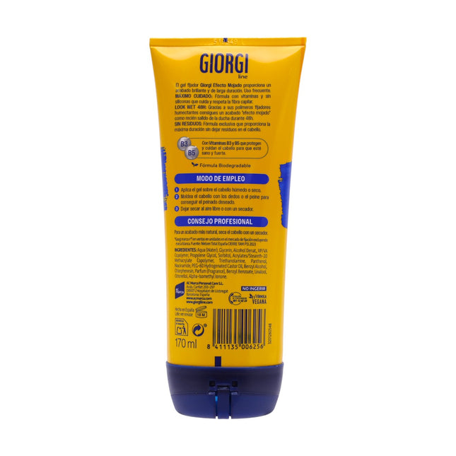 Giorgi Line Gomina Efecto Mojado 170 ml – Gel fijador sin siliconas, duración 48 h, acabado brillante