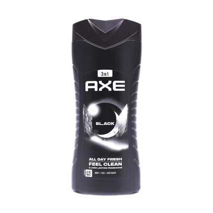 AXE Black 3-en-1 Gel de Ducha 400 ml – Cuerpo, Cara y Cabello, fragancia pera helada & cedro, 12 h de frescura