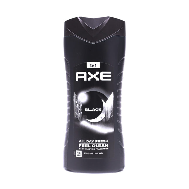 AXE Black 3-en-1 Gel de Ducha 400 ml – Cuerpo, Cara y Cabello, fragancia pera helada & cedro, 12 h de frescura